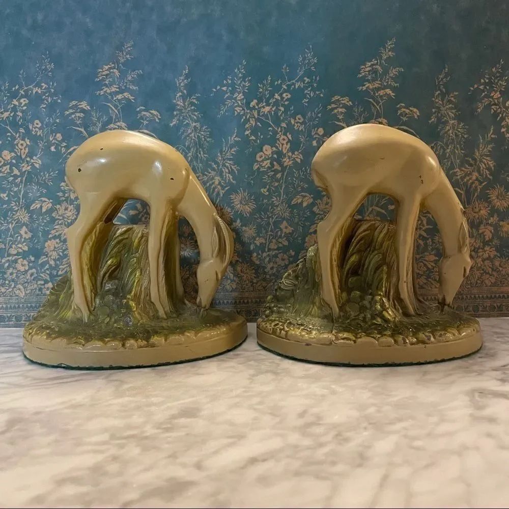 Graceful Robson 1930’s Art Deco Gazelle Bookends